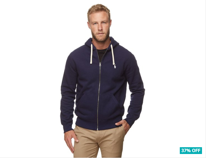 37% OFF Polo Ralph Lauren Men’s Full Zip Hoodie – Navy $124.99 (Don’t pay $201)