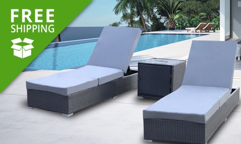 $229 for a Three-Piece Milano Outdoor Rattan-Effect Lounger Set (Don’t Pay $999)