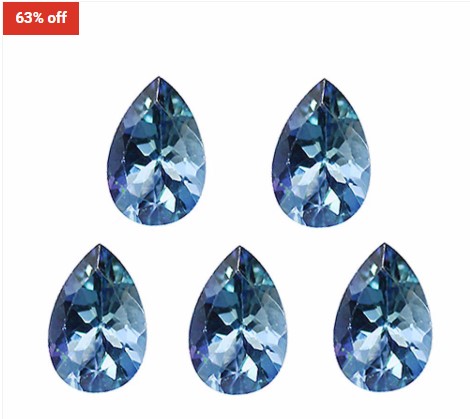 63% OFF Georgiadis Gemstone 1.75ct Natural Pear Facet Cut Light Bluish Violet Tanzanite Gemstone (5pcs) $35 (RRP$95.50)