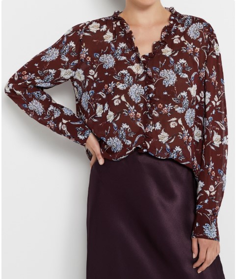 Printed Ruffle Blouse $119.95