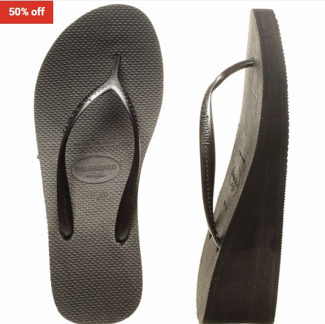 50% OFF Havaianas Black High Fashion Thongs $24.99 (RRP$49.99)