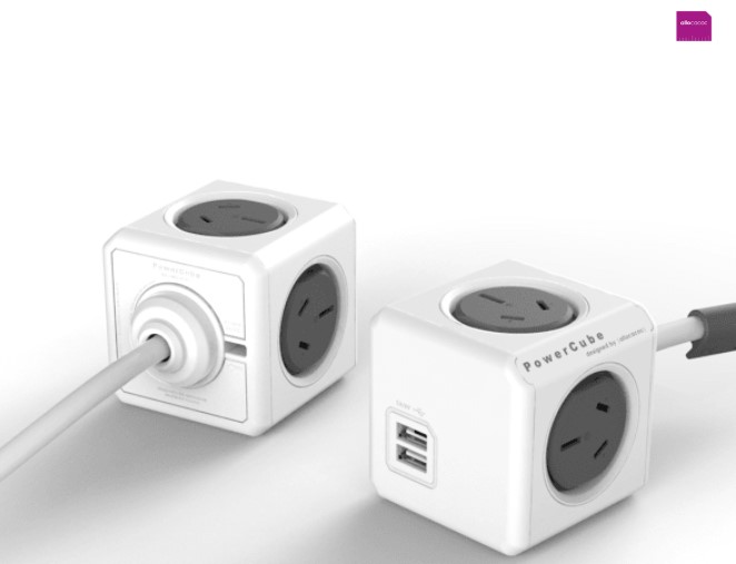 Allocacoc PowerCube 1.5m with 4 Power Outlets & 2 USB – Grey (5400/AUEUPCGRY) $25 (RRP $40)