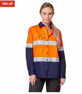 50% OFF Hard Yakka Hi-Visibility Ventilated Long Sleeve Shirt With Tape $34.95 (RRP$69.99)