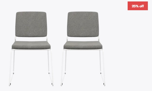 25% OFF Glasser Dining Chair Set of 2 $259.99 (RRP$349)