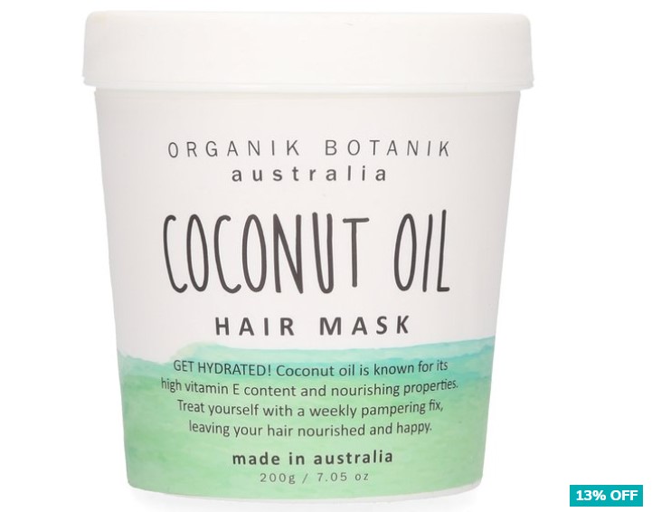 13% OFF Organik Botanik Australia Hair Mask Tub 200g – Coconut Oil $12.99 (Don’t pay $14.95)