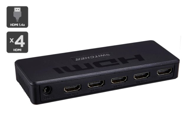 4×1 HDMI Switch with Remote Control $19