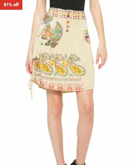 81% OFF Desigual Denim Skirt Knee Beige $29 (RRP$153)