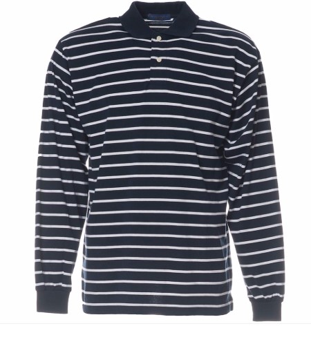 Edward Spiers Dark Navy With White Stripe Polo L/S $12