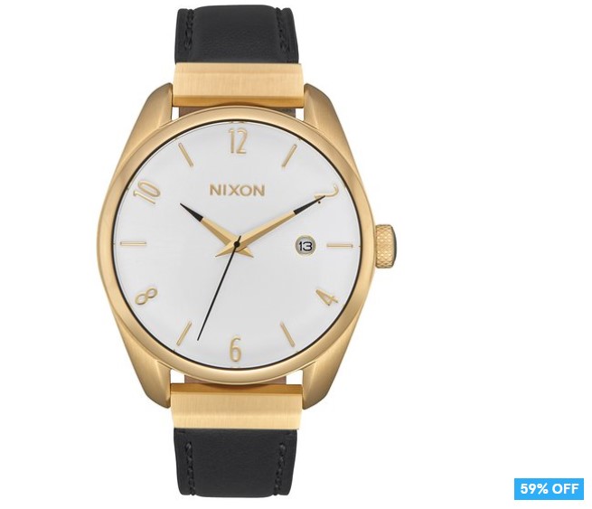 59% OFF Nixon Women’s 38mm Bullet Leather Luxe Watch – Rose Gold/Black $109.99 (Don’t pay $271.81)