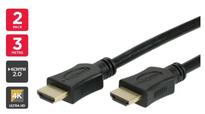 2 Pack HDMI 2.0 Cable (3m) $19