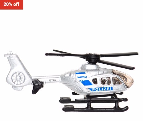 20% OFF Siku Siku – Police Helicopter $3.60 (RRP$4.50)