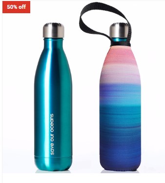 50% OFF BBBYO 750Ml Future Bottlewith Carry Cover Peace Print Mint $32 (RRP$64)