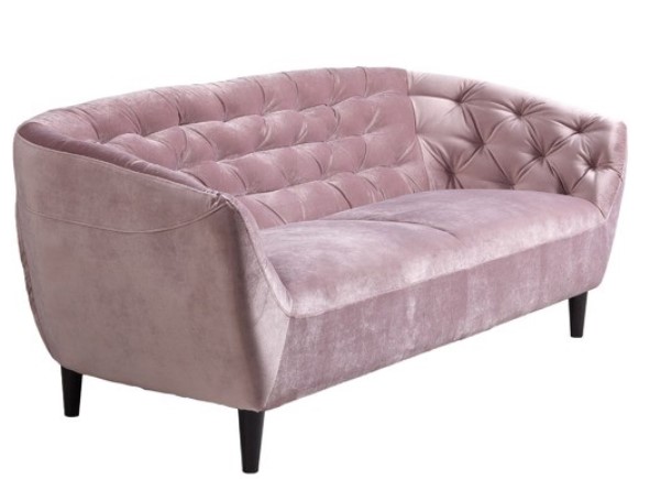 6% OFF Dusty Rose Studio Tufted Velvet 3 Seater Sofa by Global Gatherings $849.00 (RRP$899.00)