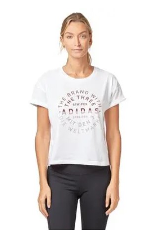 Adidas Women’s Emblem Tee (White, Size S) $20 (RRP $35)