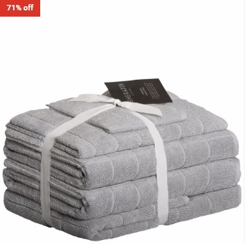 71% OFF Sheraton Sheraton Subway 5 Piece Towel Set Silver Grey $45 (RRP$156.75)