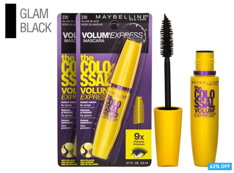 62% OFF 2 x Maybelline Volum’ Express Colossal Mascara 9.2mL – Glam Black $14.98 (Don’t pay $40)