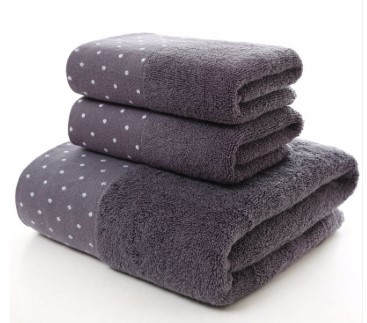 PCC 6 Piece Premium Cotton Towel Set Grey Dot $47