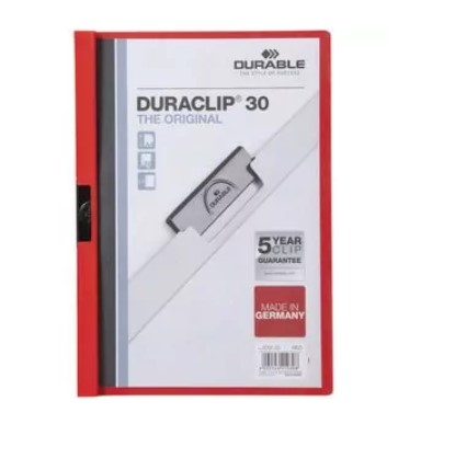 Durable A4 Duraclip 30 Clamp File Red $2.99