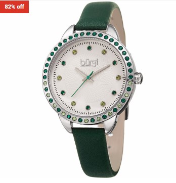 82% OFF Burgi Women’s Swarovski Crystal Genuine Leather Strap Watch $99 (RRP$555)