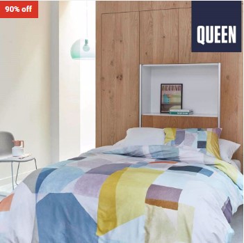 90% OFF Bedding House Papercut Pastel Cotton Sateen Quilt Cover Set – Queen Bed $29 (RRP$285)