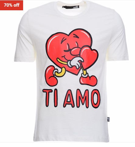 70% OFF Love Moschino S/S T Shirt Heart Print $59 (RRP$200)