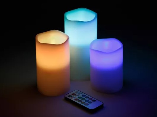 51% OFF Ovela Set of 3 Colour Changing LED Candles $19 (Was $39)