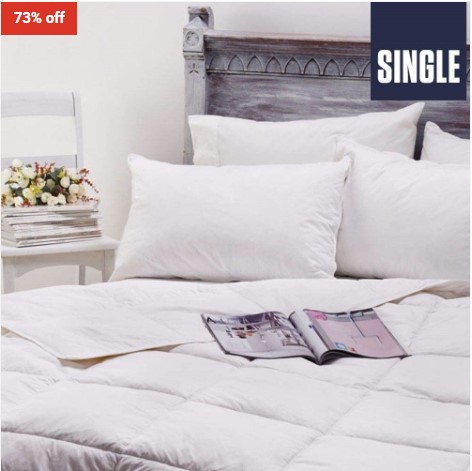 73% OFF Royal Comfort Goose Feather & Down Quilt Single – 500GSM $49 (RRP$179)