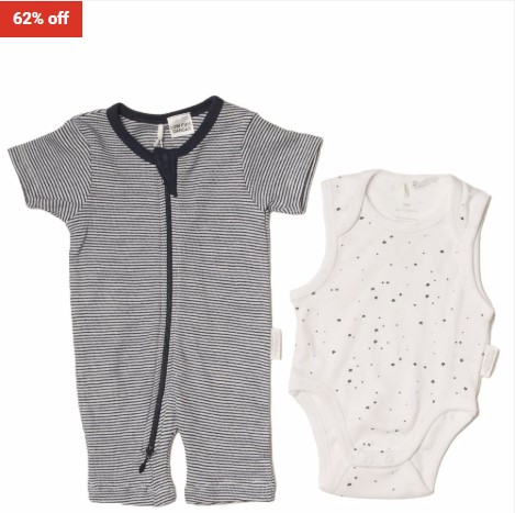 62% OFF Pure Baby S/Slv Growsuit/Bodysuit Pack $14.99 (RRP$39.95)