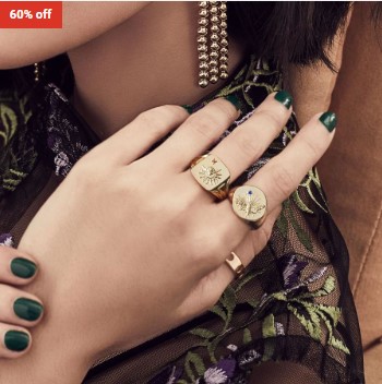 60% OFF Wanderlust + Co Bee Gold Signet Ring $24.95 (RRP$62.95)