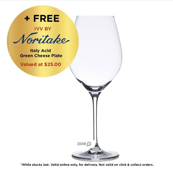 Noritake Bel Vino Red Wine Glass Set of 4 $59.99 (RRP $98.00)