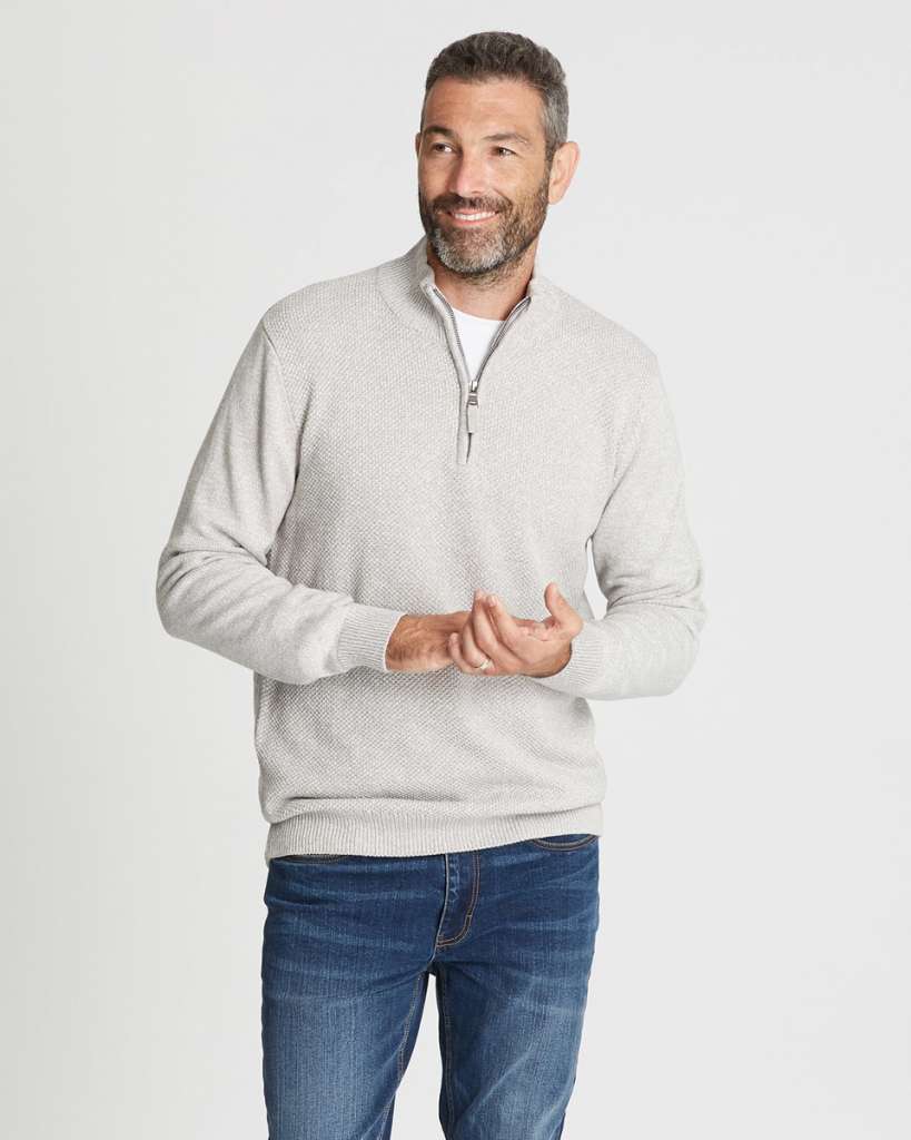 Cotton Zip Neck Jumper $30.00