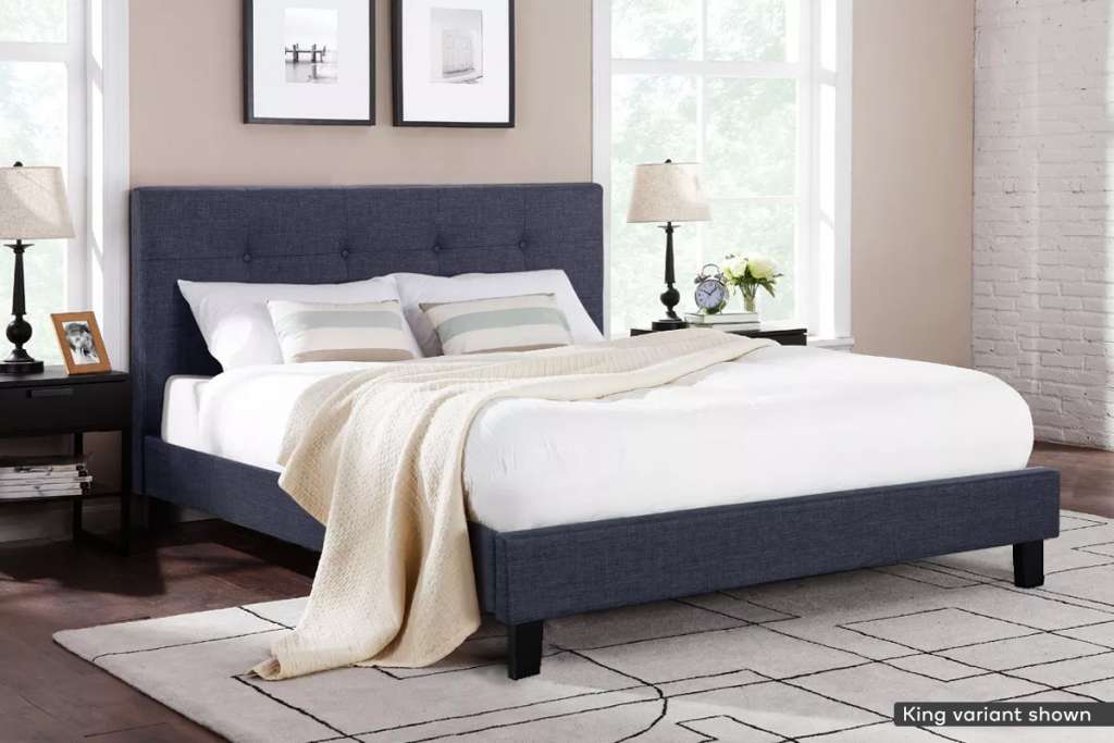 Ovela Bed Frame – Positano Collection (Charcoal Grey, Double) $189