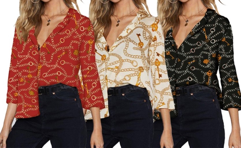 3/4 Sleeve Printed Blouse: One ($15.95) or Two ($26)