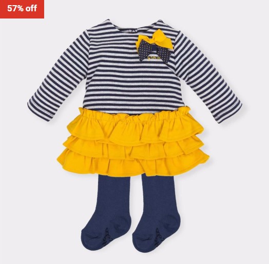 57% Tutto Piccolo Girls Dress & Tights Mustard $24 (RRP$56)