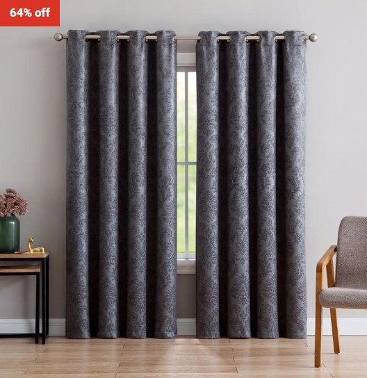 64% OFF Home Sweet Home Dreams Evelyn Embossed Thermal Weaved Blackout Grommet Premium Drapery Curtains $37.99 (RRP$106)