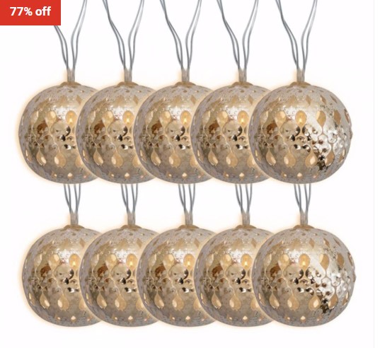 77% OFF Touch of ECO 2 Pack Solar Indoor/Outdoor Metal String Light Balls $32 (RRP$141)