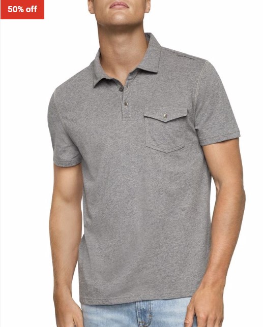 50% OFF Calvin Klein Jeans Grey Jersey Polo $39.95 (RRP$79.95)