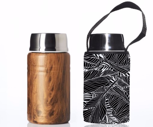 58% OFF BBBYO 750Ml Foodie Insulated Lunch Container + Carry Cover Black Leaf Print $27 (RRP$64)