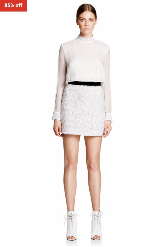 85% OFF Manning Cartell Wht Square Limits Mini Skirt $69 (RRP$449)