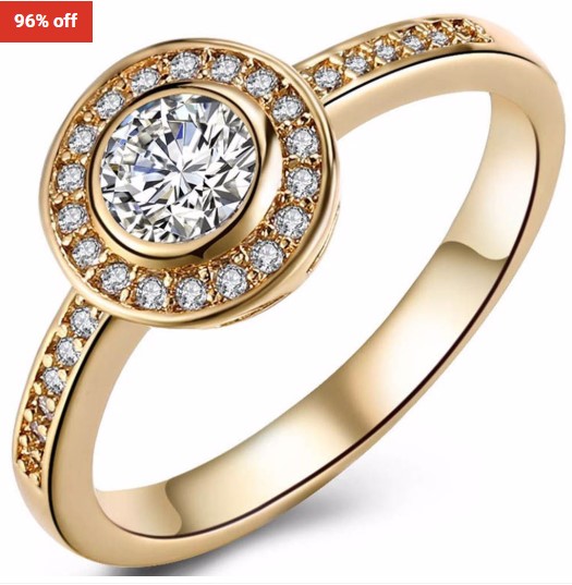 96% OFF Chelsea & Co. Swarovski Crystal Element 18K Gold Filled White Topaz Cocktail Ring $25 (RRP$564)