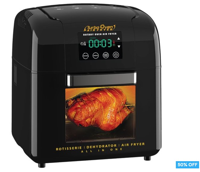 50% OFF TURBO OVEN Air Fryer Dehydrator Rotisserie 9.5L $149 (Don’t pay $299.95)