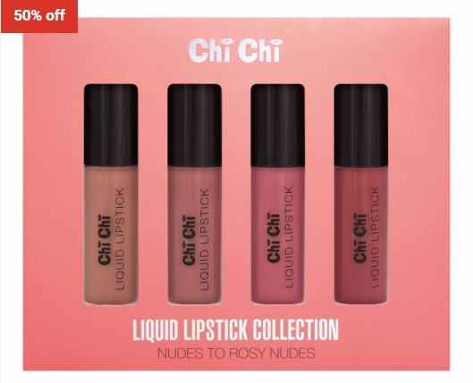 50% OFF Chi Chi Liquid Lipstick Set – Nudes to Rosy Nudes $9.95 (RRP$20)