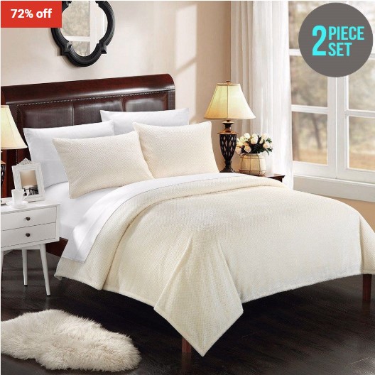 72% OFF Chic Home Bedding Budapest 2 Piece Comforter Set Twin – Beige $35 (RRP$127)