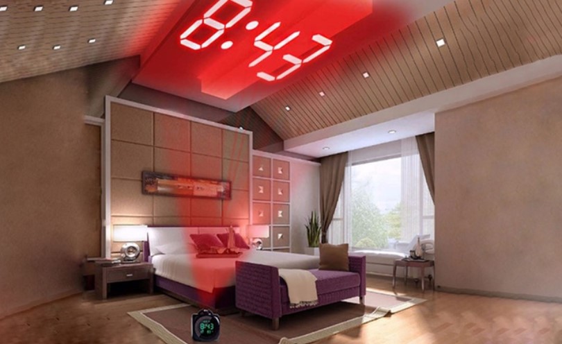 Digital Alarm Clock Projector in Black or White: One ($16) or Two ($29.95)