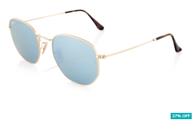 27% OFF Ray-Ban Hexagonal 3548N Sunglasses – Gold/Grey $155 (Don’t pay $215)