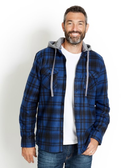 50% OFF Long Sleeve Polarfleece Hooded Shirt $25.00 (Was$49.99)