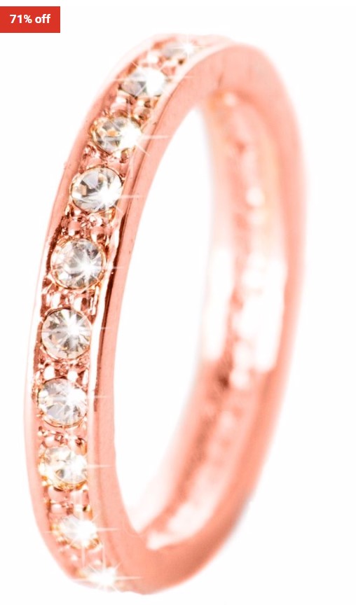 71% OFF Destellos Ring From Destellos® Pink-Gold-Plated With 18 2mm Crystals From Swarovski® Size Large $16 (RRP$56)