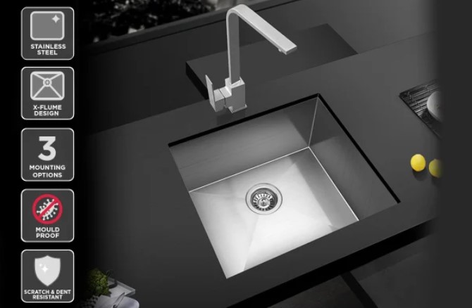 37% OFF Kromo Vironia 150S Single Bowl Kitchen Sink (Drop-in/Flush/Undermount) $99 (Was $159)