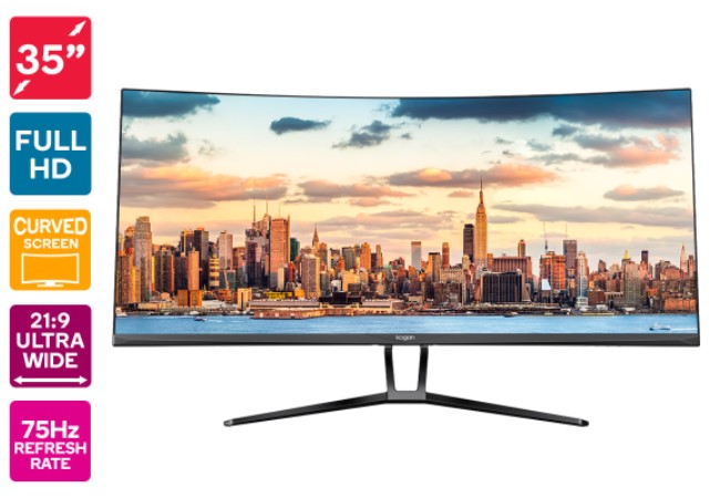Kogan 35″ Curved 21:9 Ultrawide 75Hz FreeSync Gaming Monitor (2560 x 1080) $379