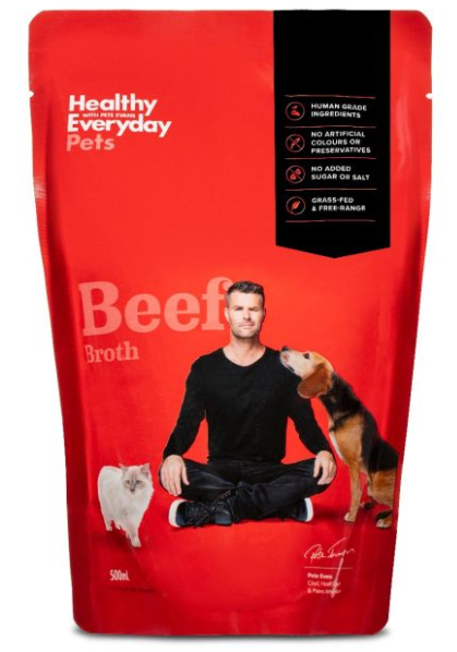 Healthy Everyday Pets by Pete Evans Beef Broth 500ml $14.99